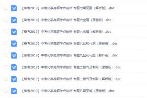 备考2019中考化学高频考点剖析专题Word版可打印