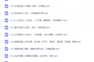2020李永乐八年级物理课程秋季班完结（牛顿定律光学知识点突破）