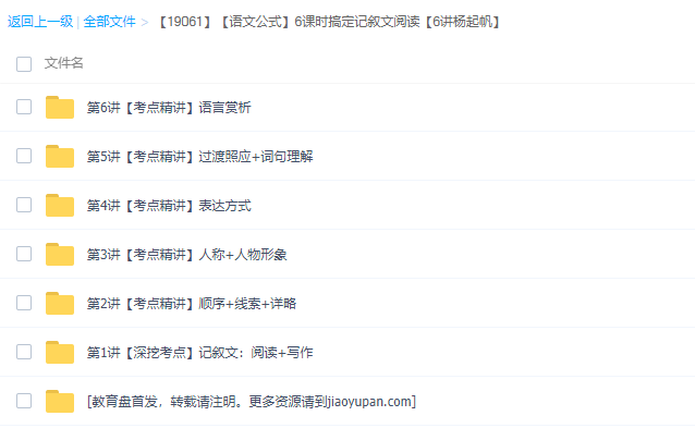 王帆语文公式6课时搞定记叙文阅读完结插图 王帆语文公式6课时搞定记叙文阅读完结插图