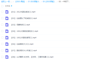 乐乐小学数学一年级下册（I）视频课程