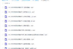 好芳法：王昆仑小学数学3年级同步课程