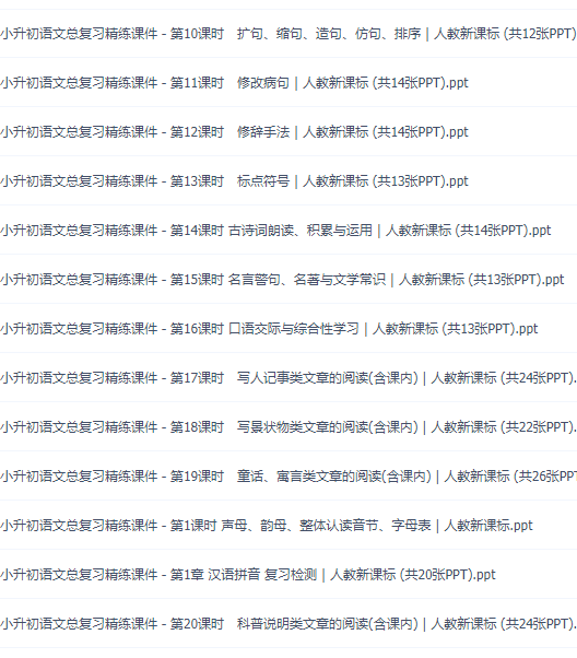 小升初语文总复习精练课件词汇成语写作阅读ppt讲义合集练习插图