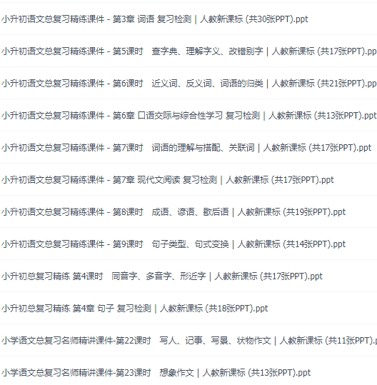 小升初语文总复习精练课件词汇成语写作阅读ppt讲义合集练习插图1