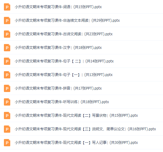 小升初语文期末专项复习课件ppt资料训练知识汇总试卷插图