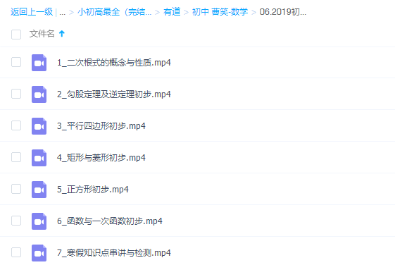 初中数学有道精品曹笑初二数学寒假培优班（人教版)视频课程完结插图