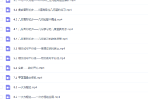 孙维刚初中数学（初一）视频课程21讲