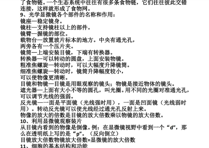 初中生物177个知识点大全共35页PDF插图