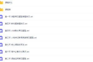 猿辅导王伟高二语文寒假系统班视频课程合集