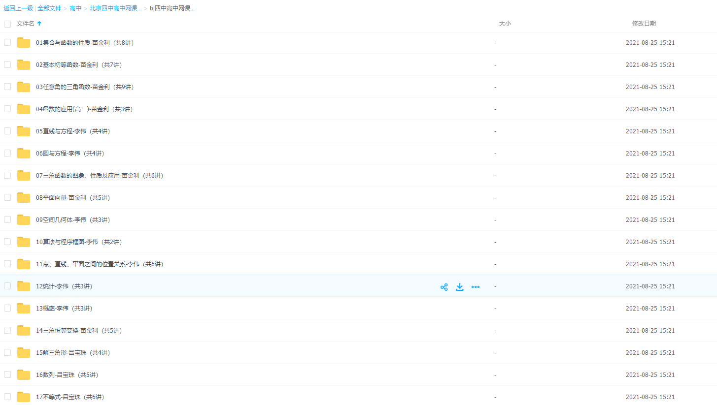 北京四中高中网课高一数学高清知识点总结及公式大全插图 北京四中高中网课高一数学高清知识点总结及公式大全插图