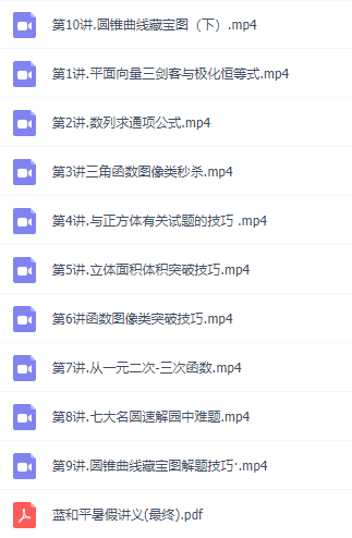 高中数学蓝和平讲义知识点整理视频讲解教程暑假秋季班插图 高中数学蓝和平讲义知识点整理视频讲解教程暑假秋季班插图