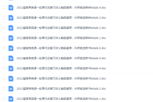 2012届高考英语一轮单元总复习讲义精品荟萃Word版48份
