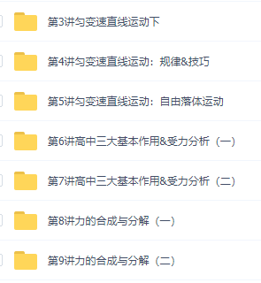 初升高暑假班物理必修1预习领先班讲义视频课程15讲插图1 初升高暑假班物理必修1预习领先班讲义视频课程15讲插图1