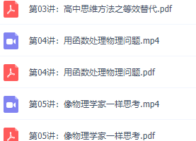 物理初升高衔接课知识点大全5讲，于亮老师视频课程资源
