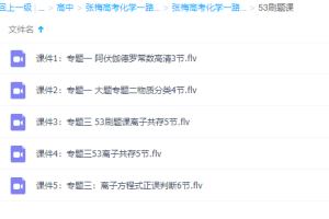 张梅高考化学全部课程一路复习全套视频学习