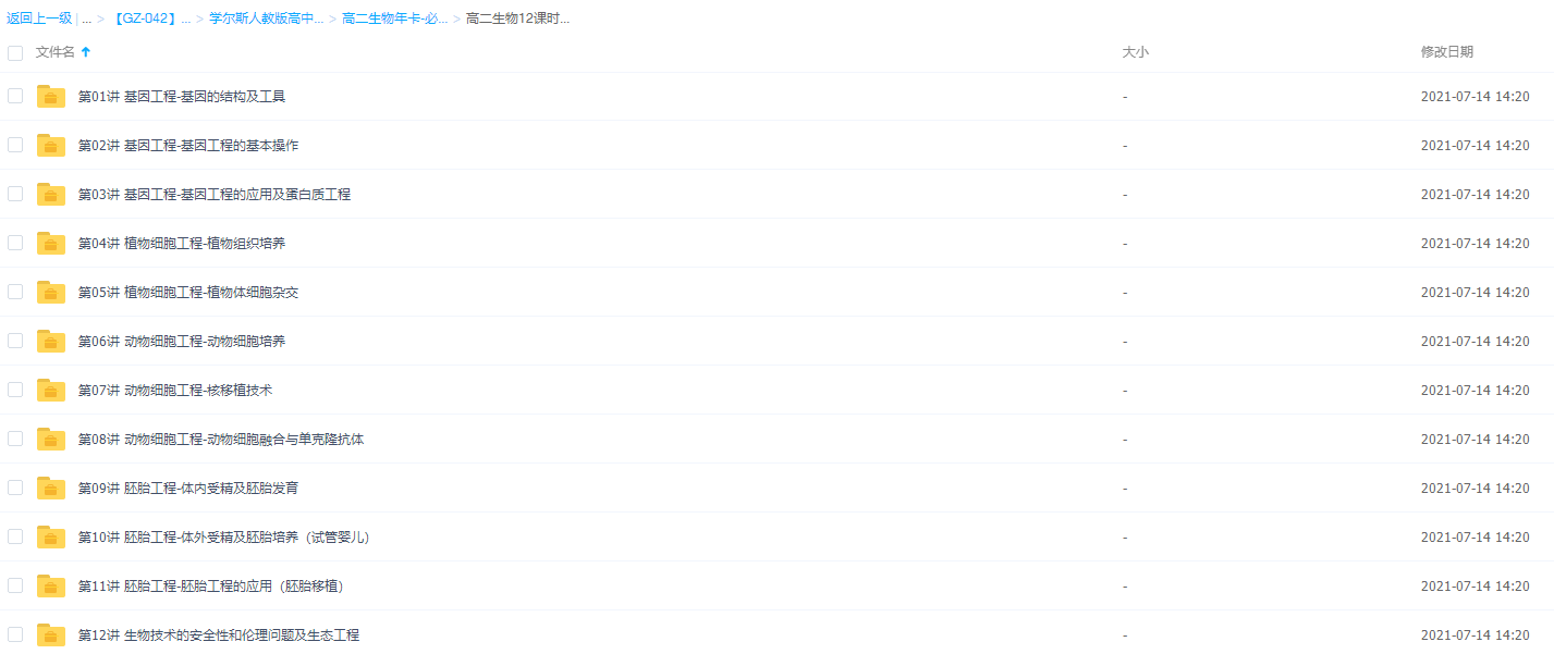 学而思高二生物12课时陆巍巍学完选修3半年卡(人教版)插图 学而思高二生物12课时陆巍巍学完选修3半年卡(人教版)插图