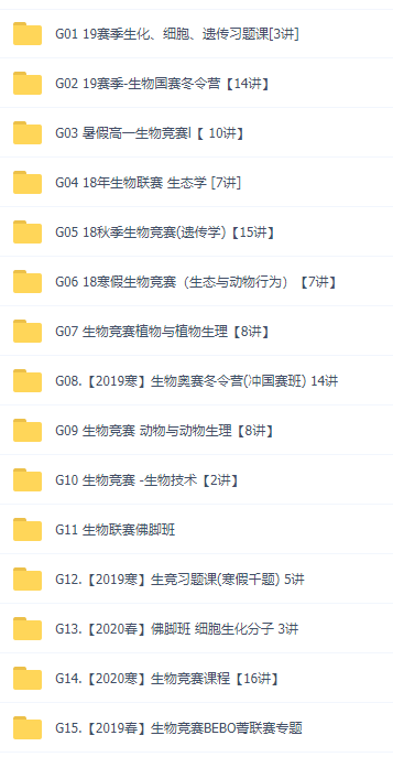 质心高中生物竞赛讲义视频全套学习课程,一轮二轮刷题班大全插图 质心高中生物竞赛讲义视频全套学习课程,一轮二轮刷题班大全插图