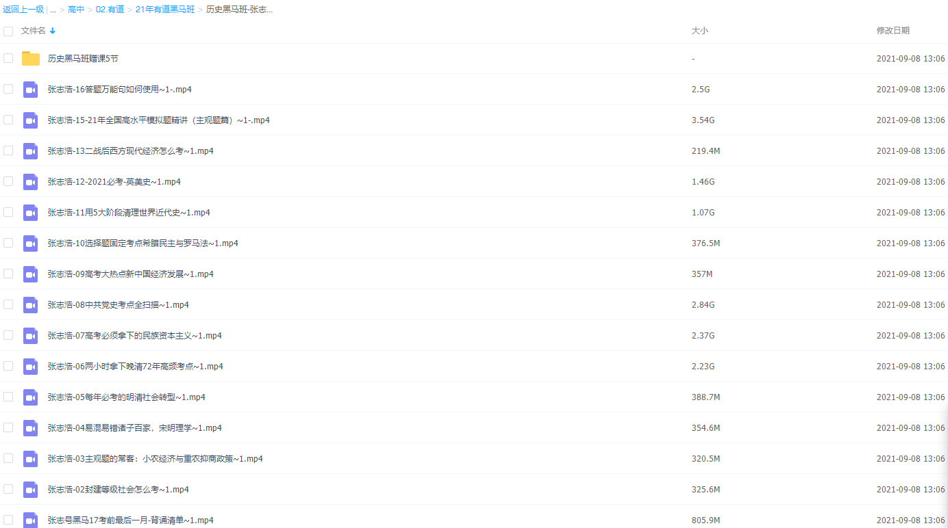 2021有道精品课张志浩历史高考黑马班视频课程插图