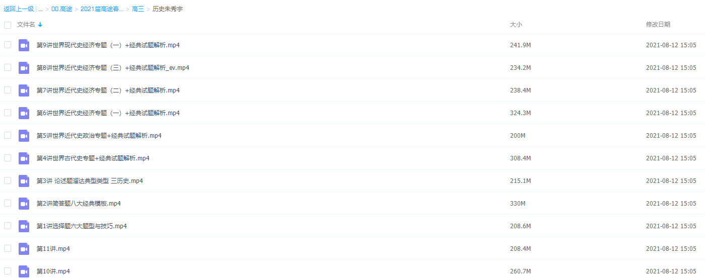 2021届春季班(HL绝密)-高三历史朱秀宇课程插图