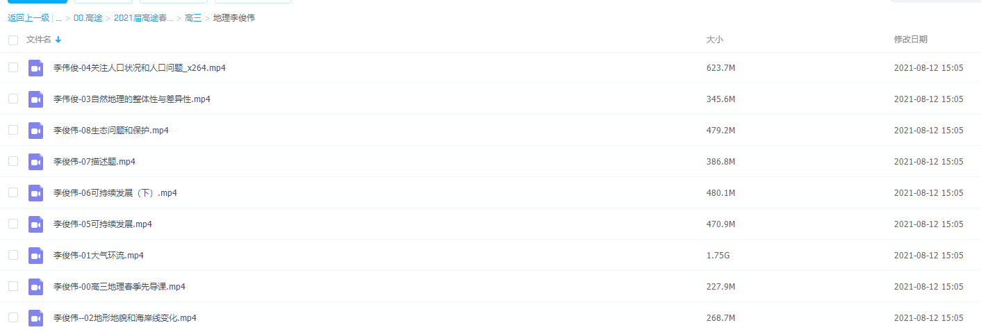 2021届春季班(HL绝密)-高三地理李俊伟视频课程插图