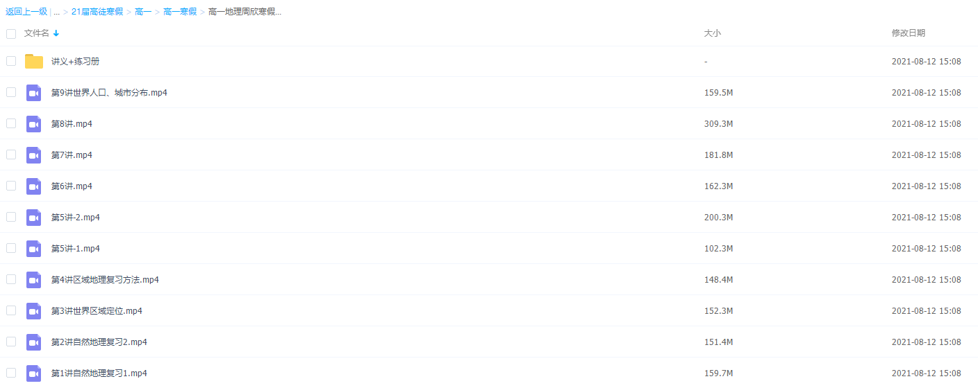 2021届高一地理周欣寒假班(HL绝密)插图