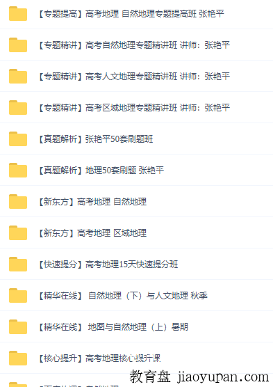 高中地理张艳平大合集，视频课程讲解齐全插图1