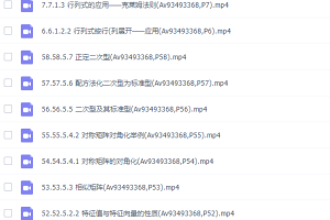 大学数学之线性代数58讲南京工业大学版本高清视频