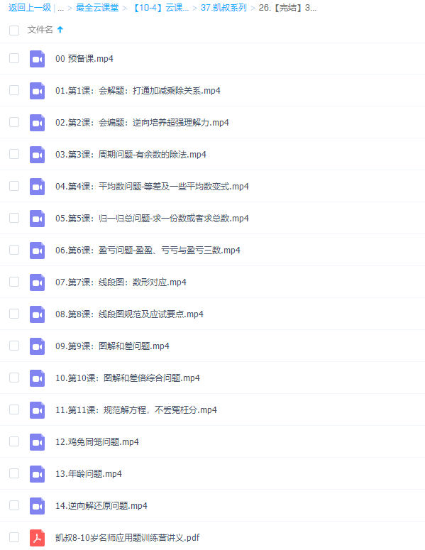 凯叔3-4年级(8-10岁)名师应用题专题课插图